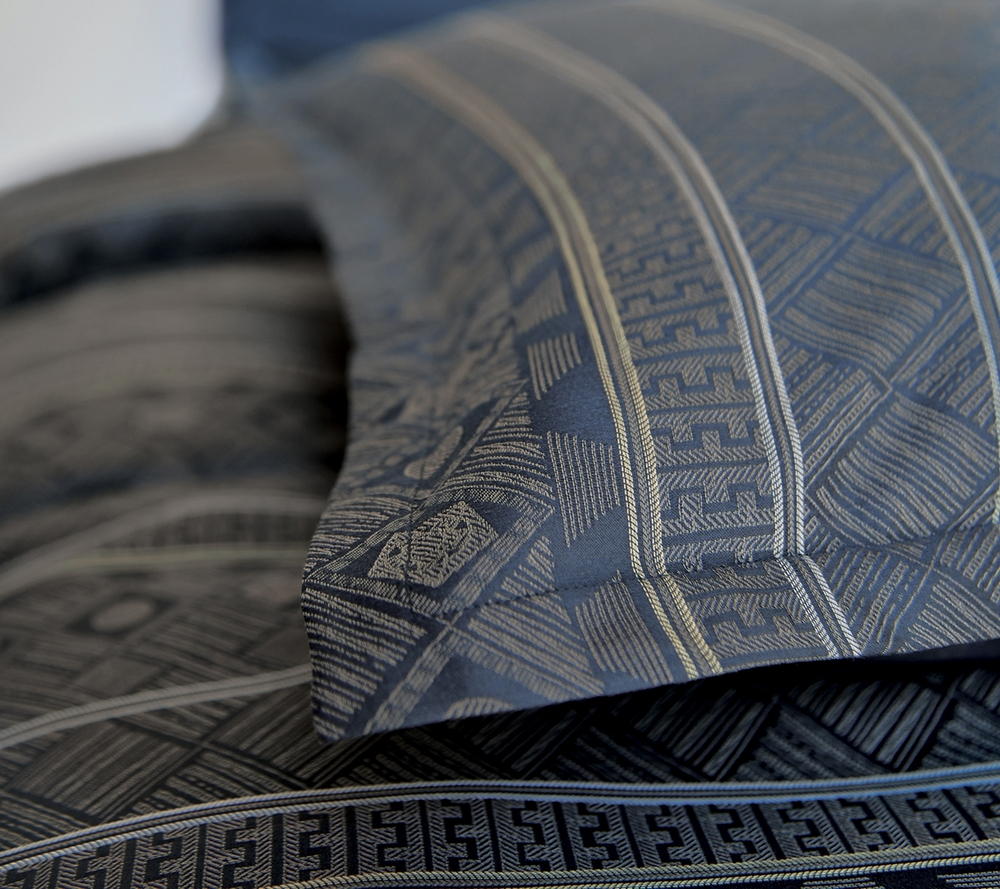 Постельное белье 2 спальное евро Blanc des Vosges Allegro Bleu Corinthe Франция премиум