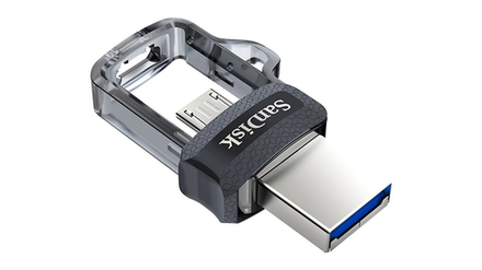 Флеш-накопитель SanDisk Ultra Dual Drive m3.0 USB-A/Micro B 64GB, R 130 МБ/с