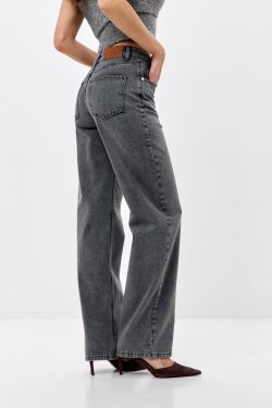 Джинсы wide leg серого цвета
