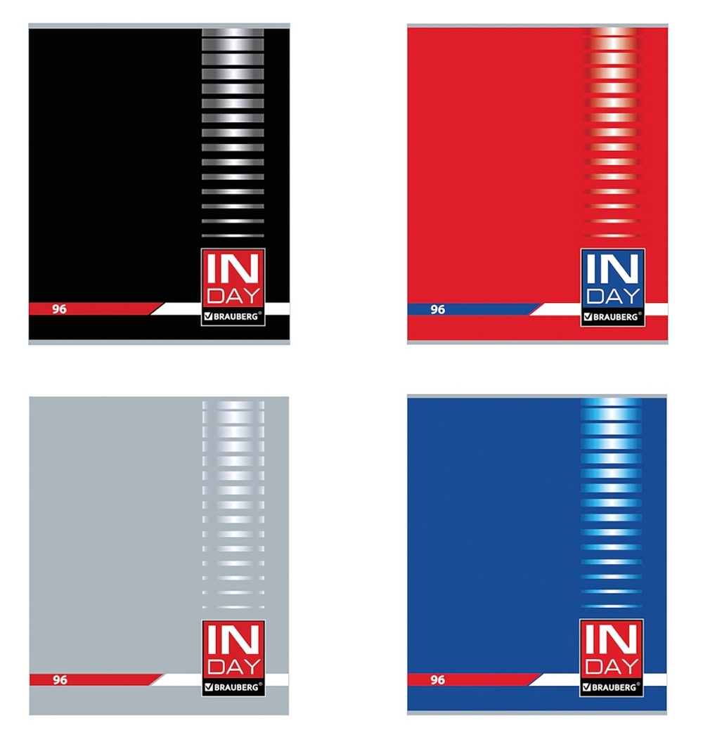 Тетрадь А5 96л. клетка "Indai" скоба, обложка картон (BRAUBERG)