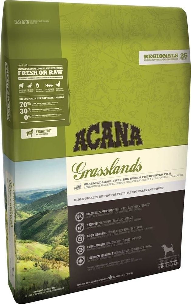 *ACANA GRASSLANDS 340г корм для собак всех пород и возрастов (новая формула 70/30)