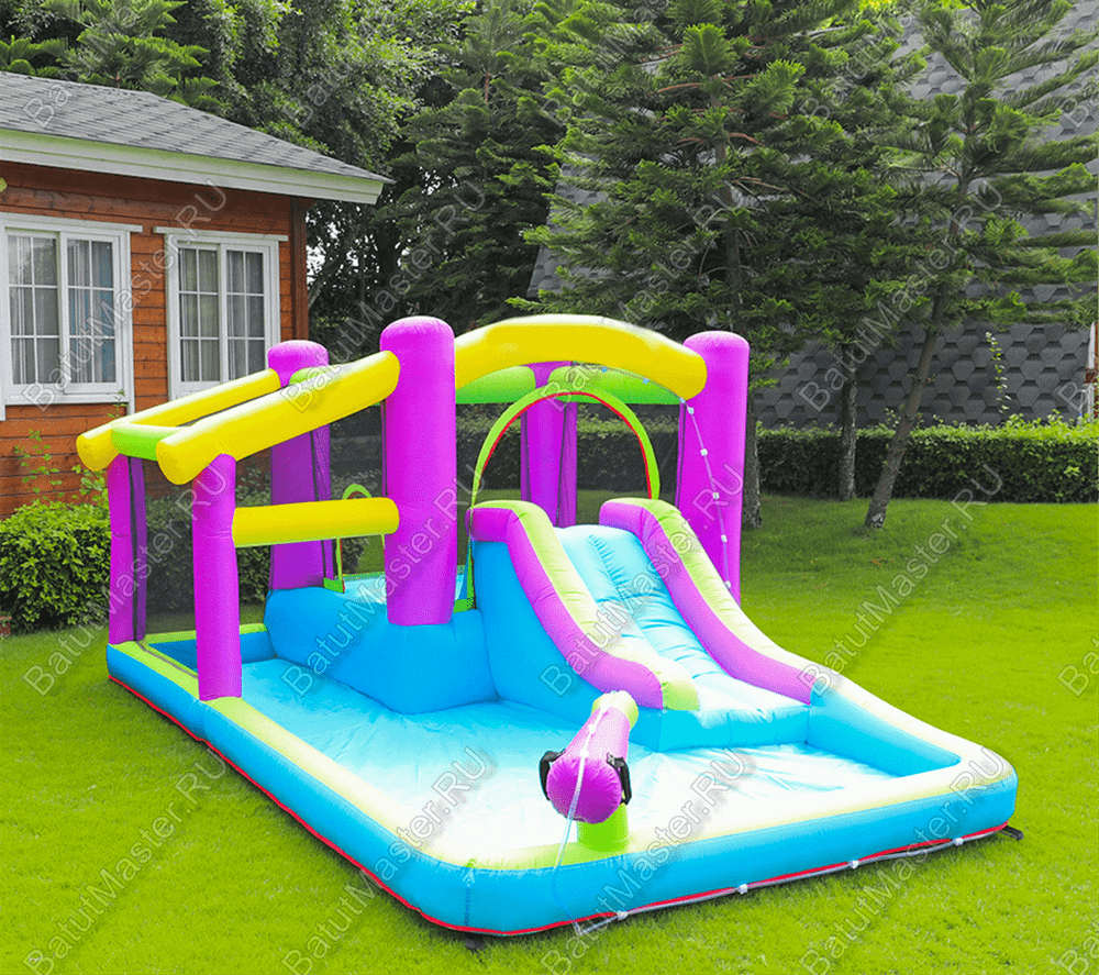 Детский батут для дачи "Водная пушка" 4*2,85*1,8 м