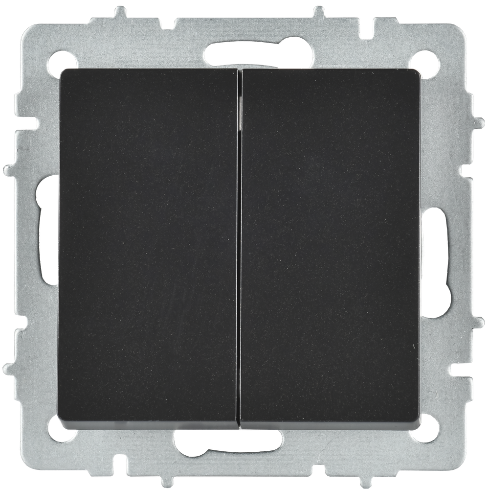 BRITE Выключатель 2-клавишный перекрестный 10А ВС10-2-3-БрЧ черный IEK