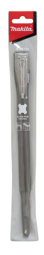 Долото плоское 250x20 мм, SDS-PLUS Makita D-08729 SDS-PLUS Плоское 20 x 250 мм
