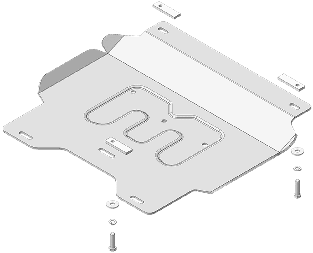 Защита картера двигателя, Переднего дифференциала. 5 мм, Алюминий. для Dodge Ram 1500 2024-н.в., Motodor.32916