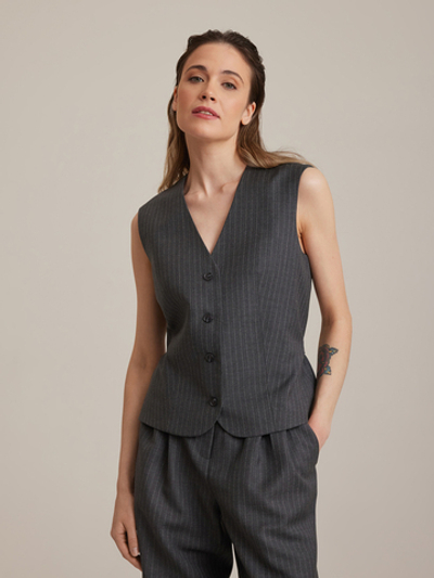 Жилет из итальянской шерсти серый