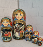Матрешка 18см "Русская зима" 5 мест