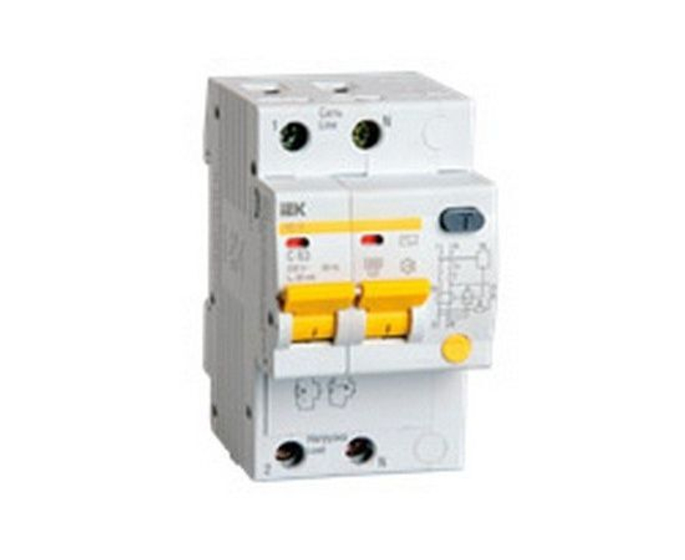 Выключатель автоматический дифференциального тока 2п C 25А 30мА тип AC 4.5кА АД-12 KARAT IEK MAD10-2-025-C-030