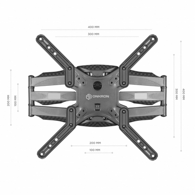 ONKRON M5 чёрный Для телевизоров диагональю 37"-70" Максимальная нагрузка: 36,4 кг VESA: 100x100, 200x100, 200x200, 200x300, 200x400, 300x300, 400x200, 400x300, 400x400 мм