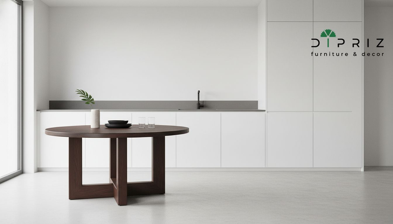 Стол кухонный, 80х80х75, Нордик, кухонный, круглый, из массива сосны, темный орех, Dipriz