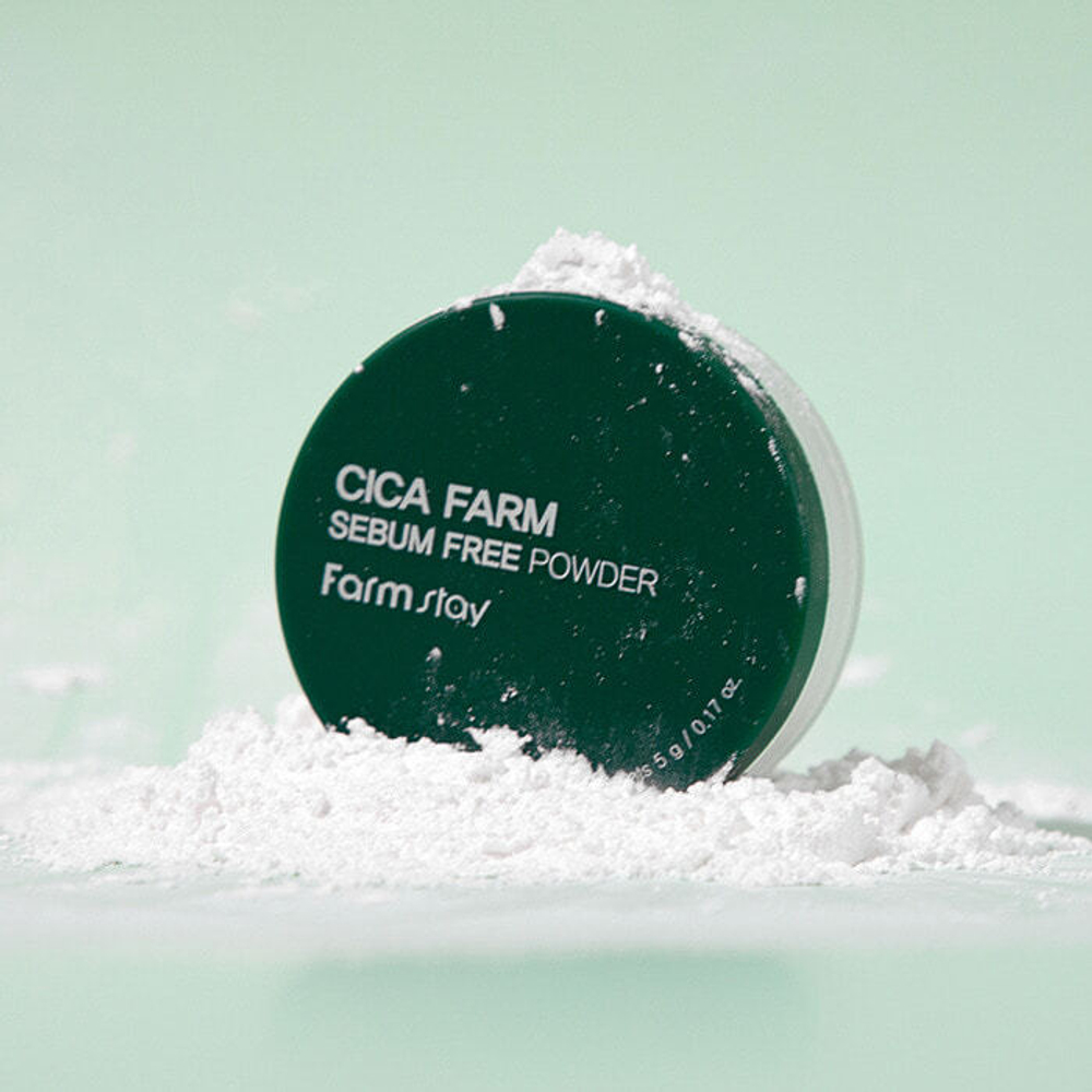 FarmStay Матирующая рассыпчатая пудра с центеллой азиатской - Cica Farm Sebum Free Powder, 5г, шт
