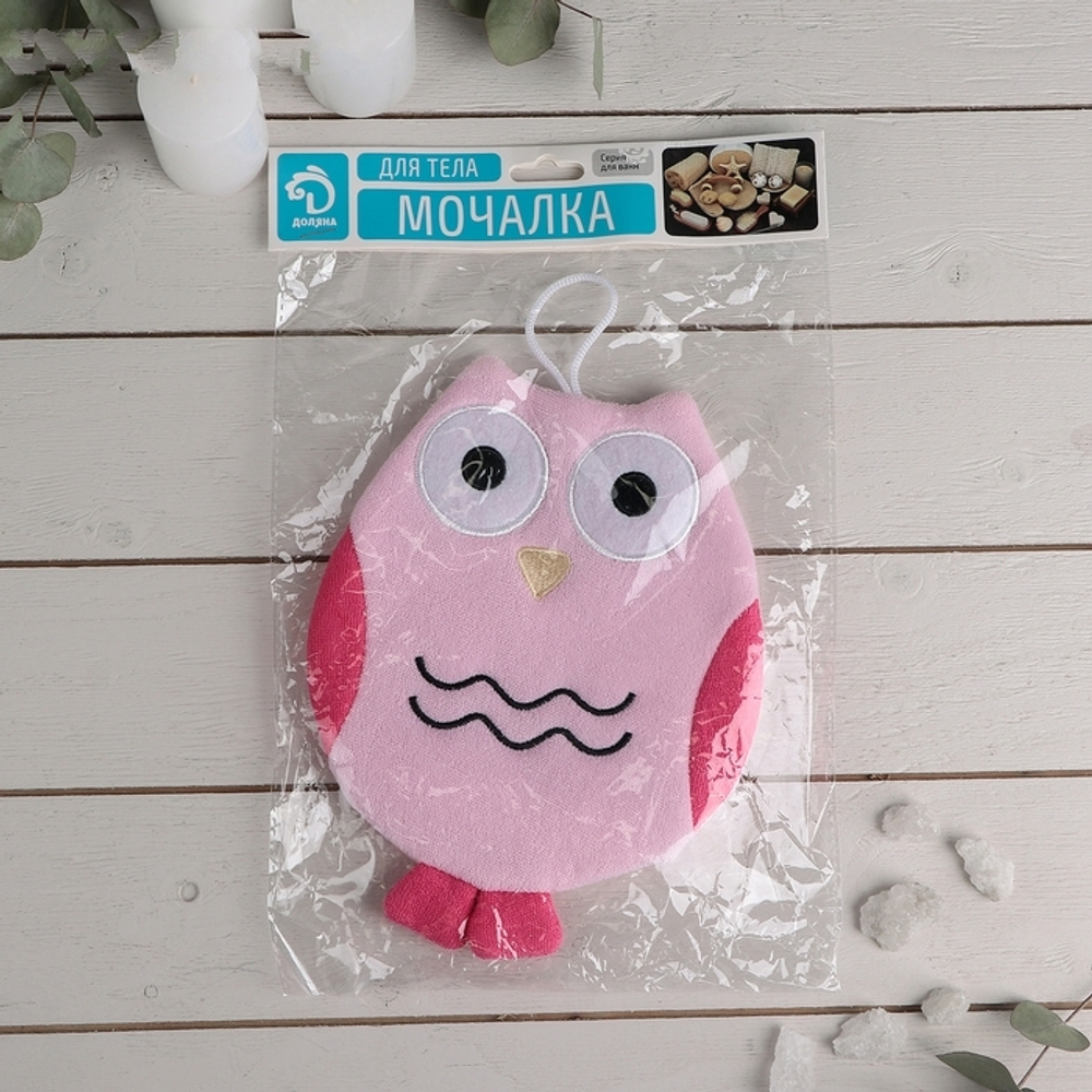 Мочалка варежка детская, "Совушка", цвет МИКС 1887476