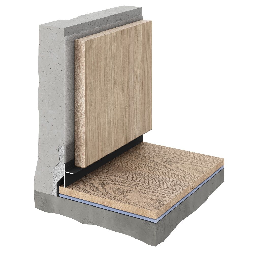 Теневой профиль универсальный анодированный черный, 2000x31x14 мм