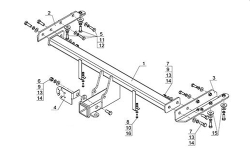 Фаркоп на ГАЗ SIBER (Под квадрат 50х50), (2008-2010) (без электрики, паспорт/сертификат в комплекте) Автос.GAZ-11