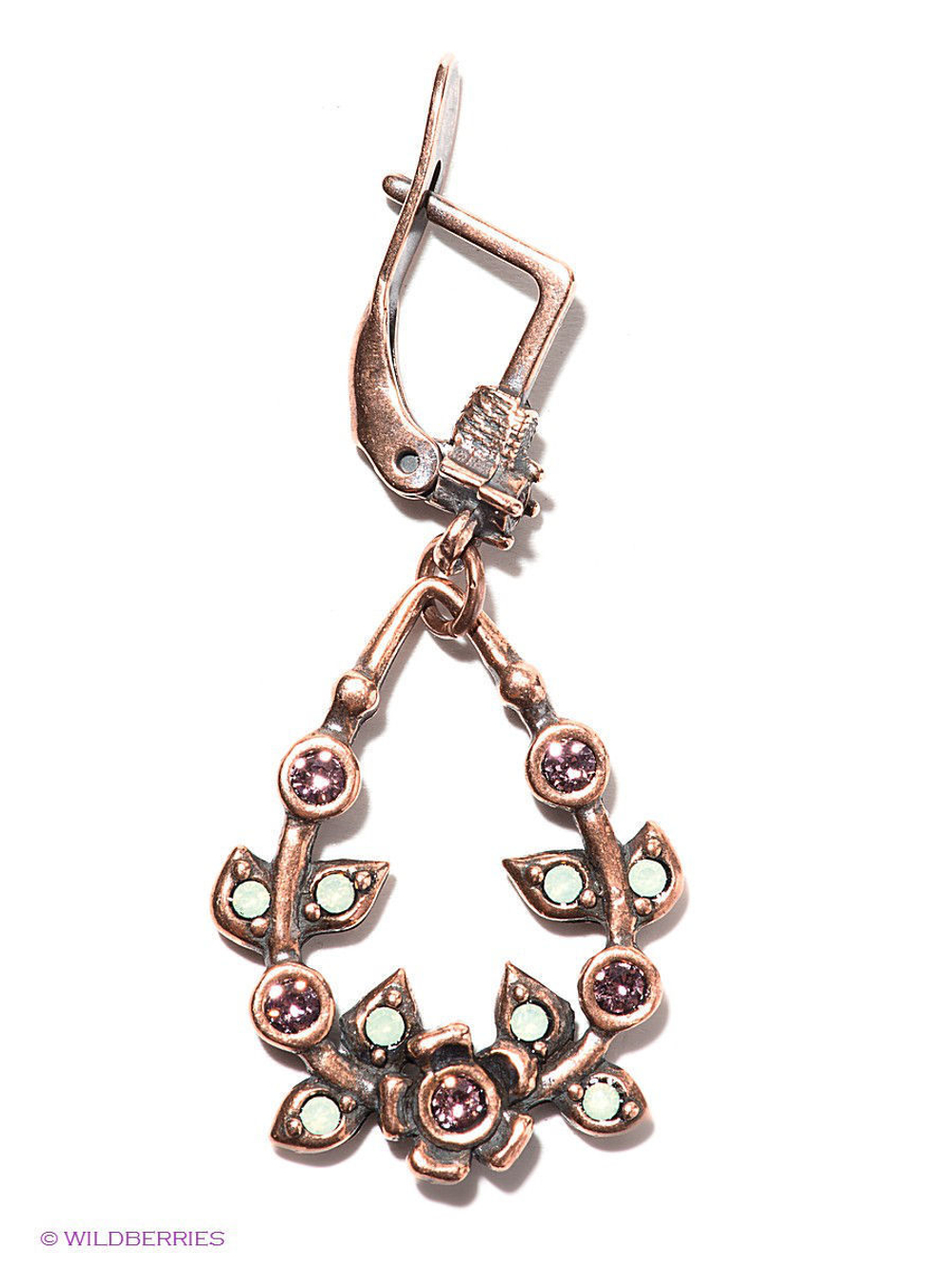 "Пейон" серьги в медном покрытии из коллекции "Пастушка" от Jenavi  с английским замком