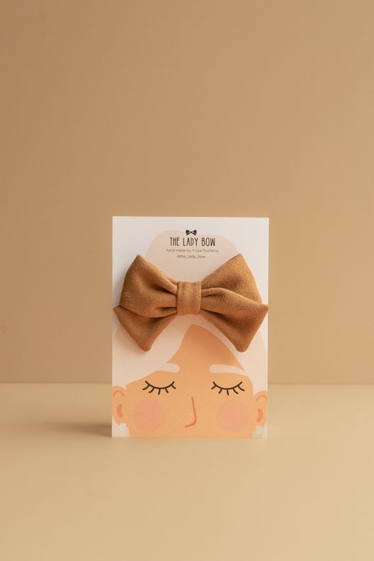 Велюровый бант, бежевый / Lady bow