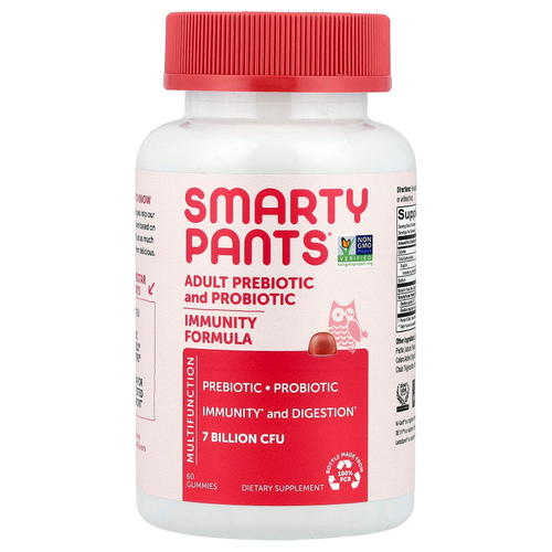SmartyPants, пребиотики и пробиотики для взрослых, клубничный крем, 60 жевательных таблеток