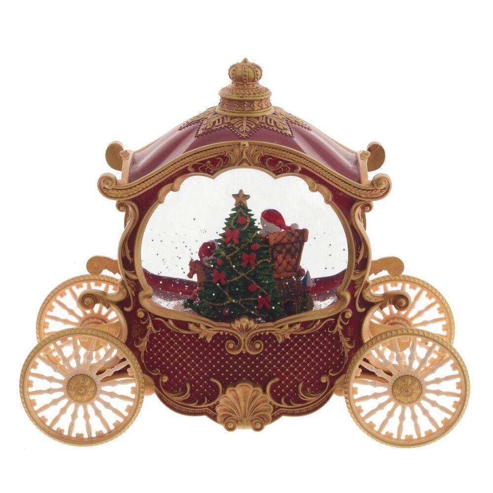 GAEM Изделие декоративное "Дед Мороз в карете" (подсветка, вьюга, AAх3 н/п) L26 W11 H22 см