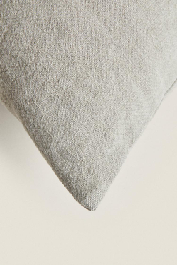 ZARA HOME ЛЬНЯНОЙ ЧЕХОЛ ДЛЯ ДЕКОРАТИВНОЙ ПОДУШКИ XXL, СЕРЫЙ