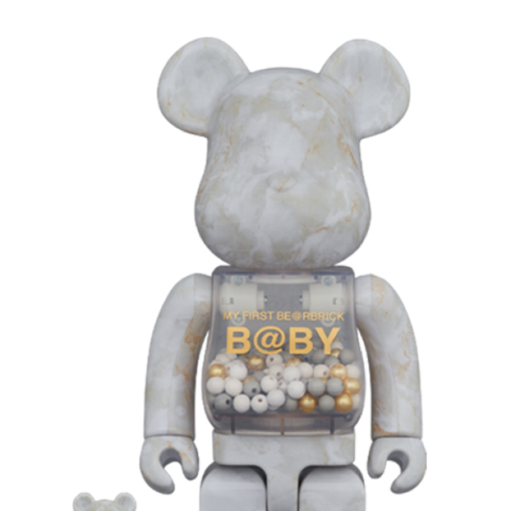 Дизайнерские игрушки BE@RBRICK MY FIRST BE@RBRICK B@BY MARBLE 100%400% 7/28cm, 4175284-619549895