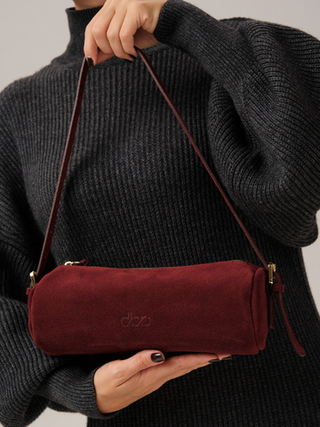 Замшевая сумка Tube DBR 31343 красное вино