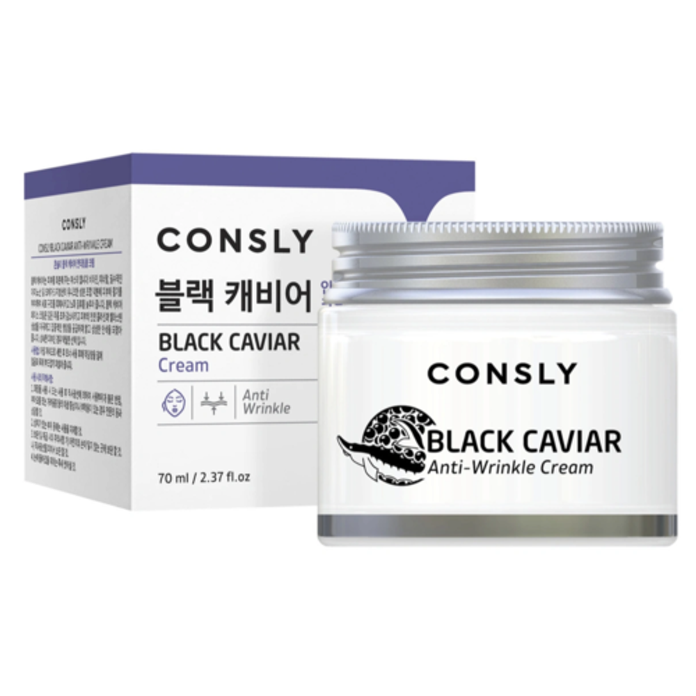 Consly Крем для лица против морщин с экстрактом черной икры - Black caviar anti-wrinkle cream, 70мл