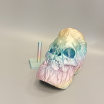 Бородатый череп фигурка для декора интерьера, арт-объект, 3D печать, 24,5 см., градиентный