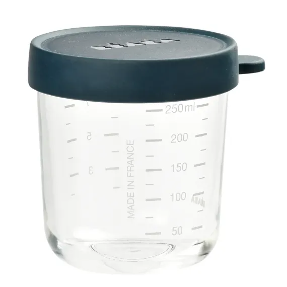 Стеклянный контейнер Beaba Glass Portion Jar 250 ml Dark Blue