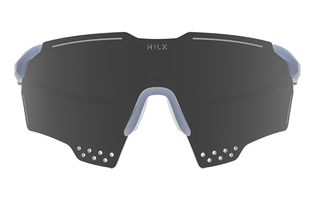 Спортивные очки с диоптриями HILX Gladiator (L) / Shiny Crystal Milky Light Grey / Black Mirror Lens