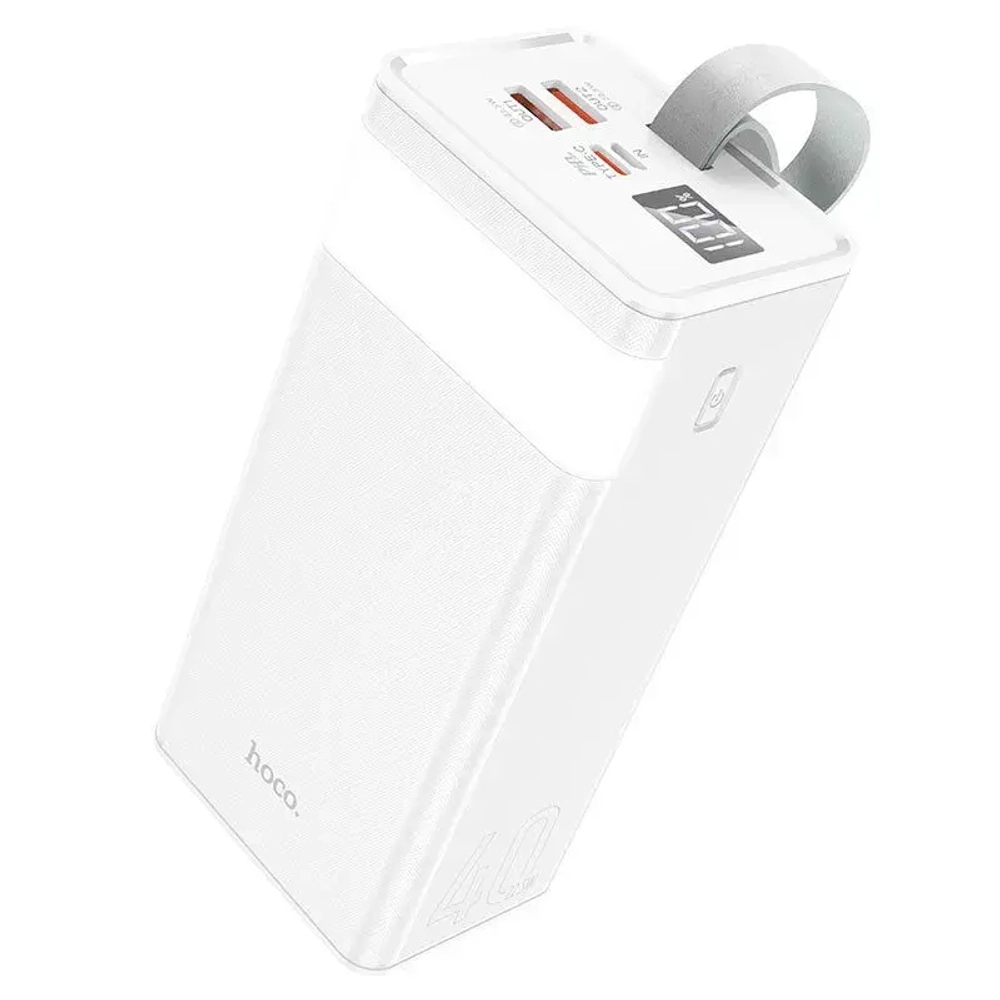 Внешний аккумулятор Hoco J86 40000mAh 2хUSB/Type-C/Micro-USB/LED-фонарик (белый)