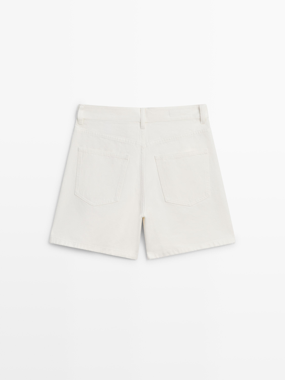 Massimo Dutti Джинсовые шорты со средней посадкой, экрю