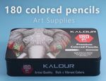 Карандаши акварельные Kalour 180 цветов металлический пенал