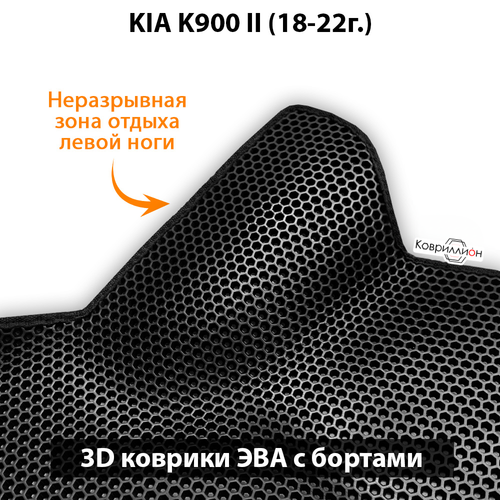 Передние автомобильные коврики ЭВА с бортами для KIA K900 II (18-22г.)