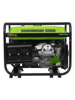 Генератор бензиновый СИБРТЕХ БС-8000Э, 6.6 кВт мощность и 420 см3 объем двигателя, 25 л объем топливного бака, ручной и электростартер, блок AVR, 3 розетки и датчик уровня масла, 94549