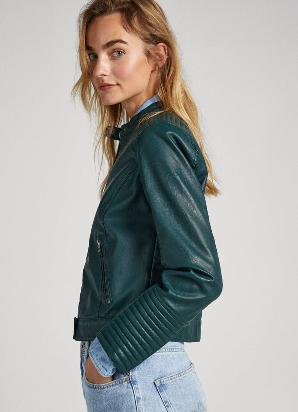 Куртка утепленная женская PEPE JEANS QUILTED SHOULDER BIKER JACKET