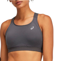 ASICS, HIGH SUPPORT BRA, DARK GREY, WOMEN, S