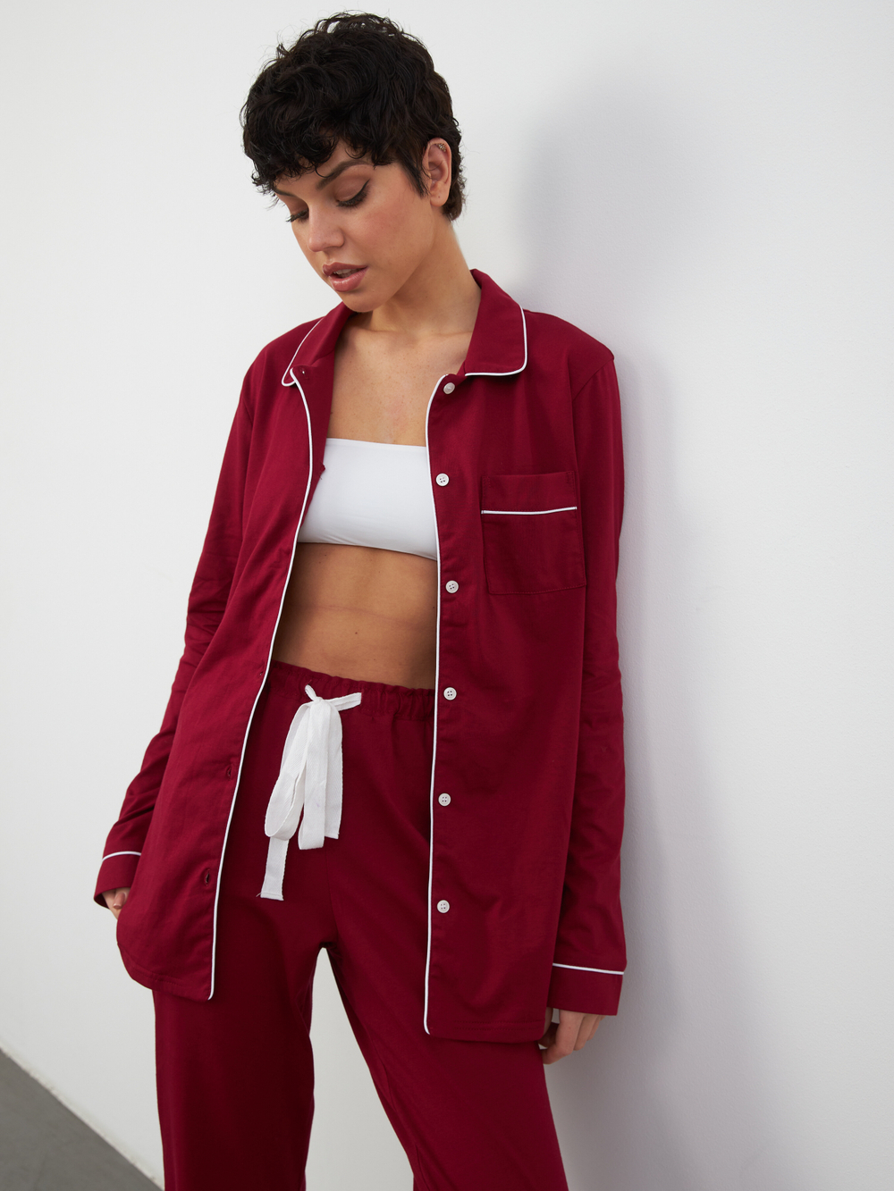 Пижама женская Ihomewear Classic Bordo