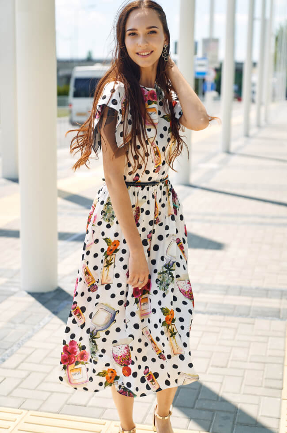 5919 Платье женское (молочный принт)