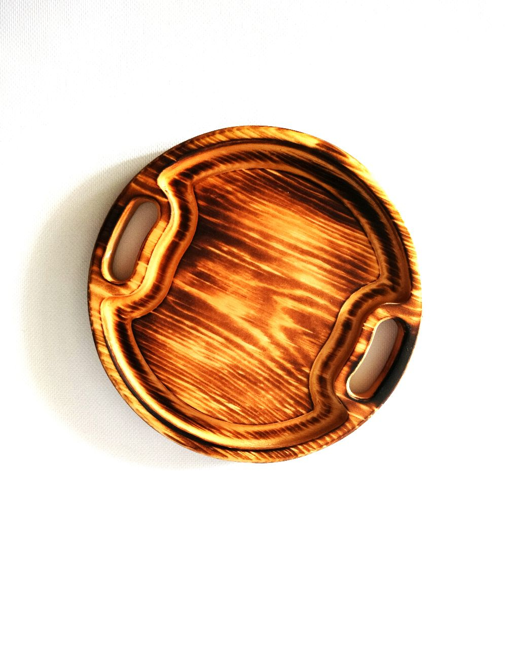 Поднос деревянный круглый сервировочный WS20