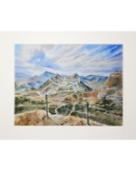 Картина авторская акварельная в паспарту 40х50 см на стену для интерьера "Аул Гуниб. Дагестан"