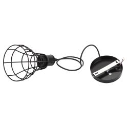 Светильник подвесной ЭРА PL10 BK под лампу E27 высота плафона 200мм подвеса 800мм черный | Подвесы в стиле LOFT