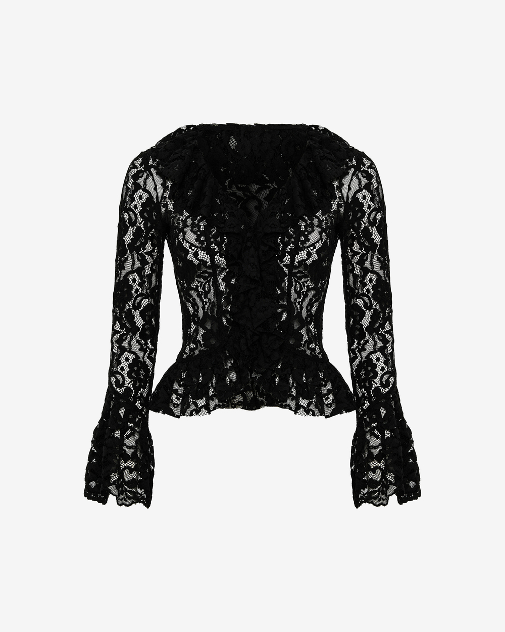 Блуза из кружева с фестонами