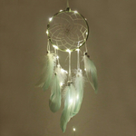 Украшение-оберег «Ловец Снов-Dream» 13*50см цвет нежно-зеленый, с подсветкой