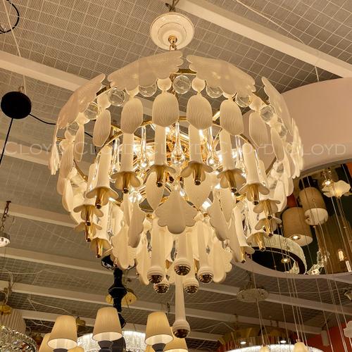 Люстра Cloyd PLINSE C12 / Ø61 см - керамика - золото (арт.11456)