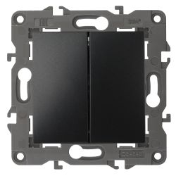 Выключатель ЭРА Elegance 14-1104-05 двойной 10АХ-250В IP20 антрацит