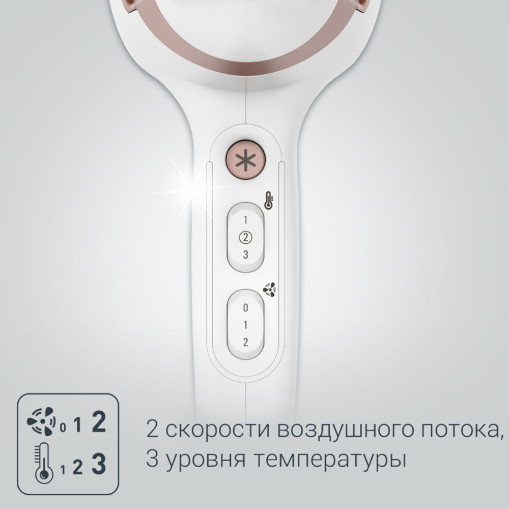 Фен Rowenta Studio Dry Glow CV5830F0, белый/бежевый