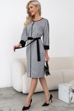 Платье Алана (белый/черный) Р11-1231/4 Nikol