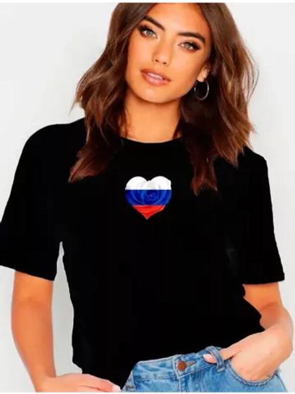 Футболка триколор роза