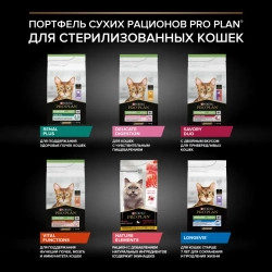 Pro plan cat adult sterilised vital functions сухой корм для стерилизованных кошек для поддержания функций почек, мозга и иммунитета, с высоким содержанием лосося - 400 г