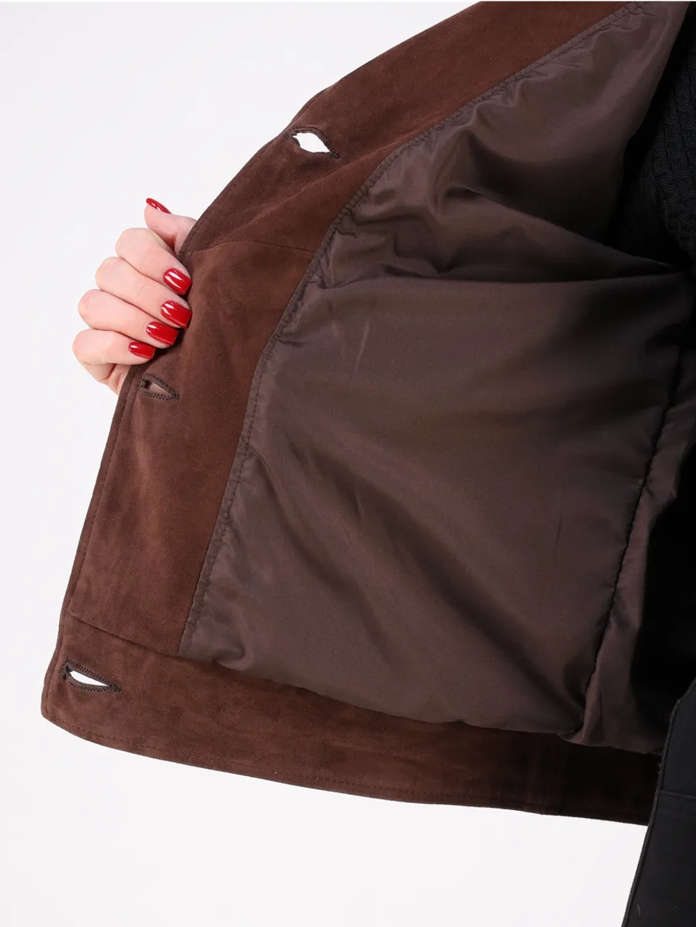 Кожаная куртка демисезонная замшевая пиджак укороченный